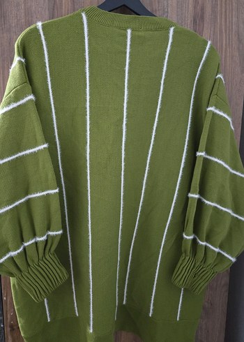 Yeşil Çizgili Kadın Triko Kazak - Görsel 2