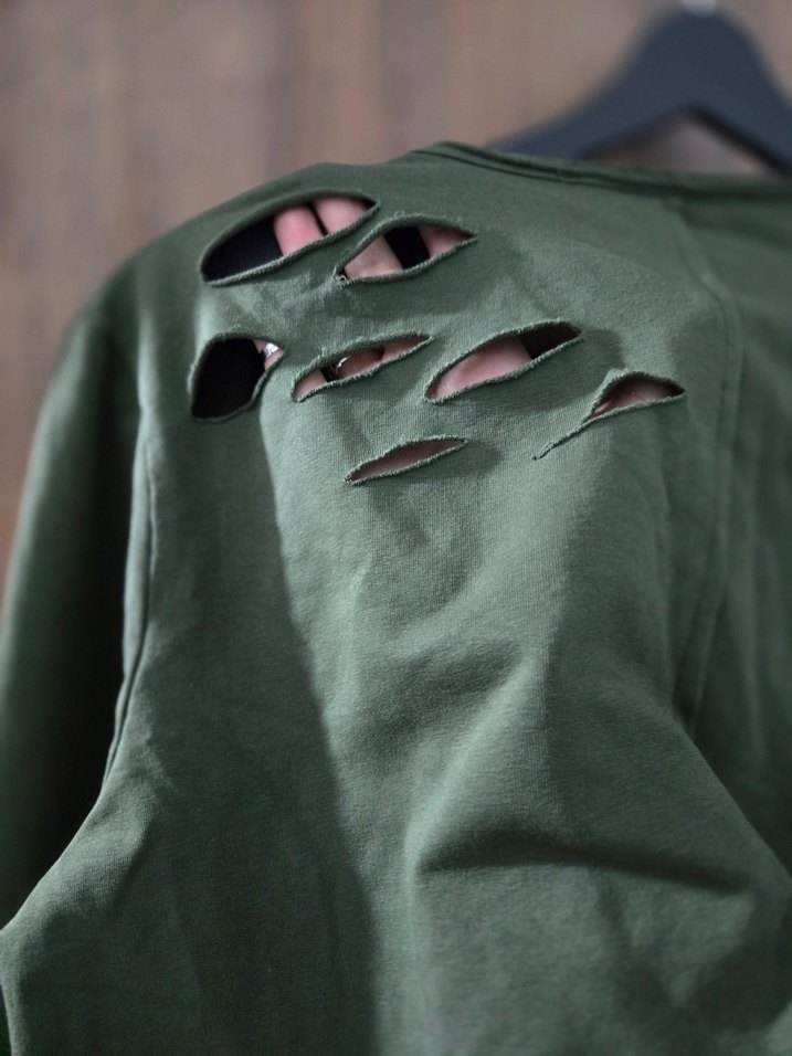 Haki Zincir Detaylı kadın Sweatshirt - Görsel 3