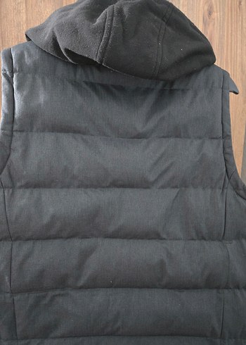 Gri Kapüşonlu Erkek Yelek - Görsel 2