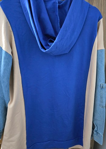 Kadın Renkli Denim Detaylı Sweatshirt - Görsel 3