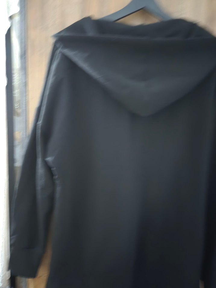 Siyah Baskılı Fermuarlı Kadın Ceket - Görsel 3