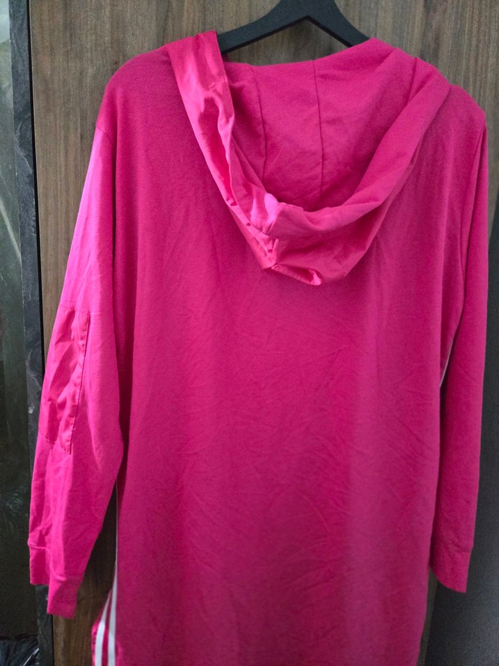 Kadın Pembe Uzun Fermuarlı Ceket - Görsel 4