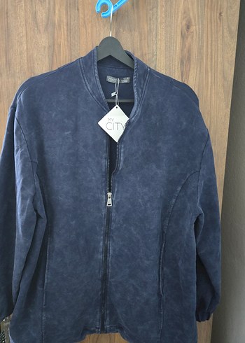 Gri Denim Fermuarlı Erkek Sweatshirt - Görsel 2