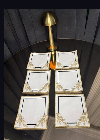 Altın İşlemeli Klasik Erkek Mendili