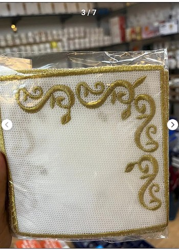 Nakışlı Erkek Mendili Beyaz Parlak