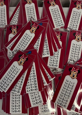 Renkli Minnie Temalı Çarpım Tablosu Anahtarlık - Görsel 2