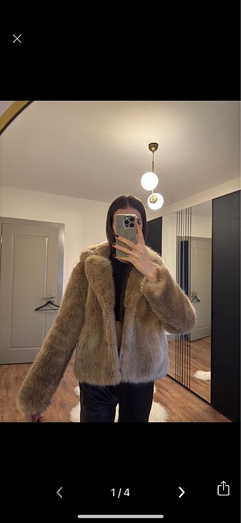 Bershka peluş açık kahve kürk