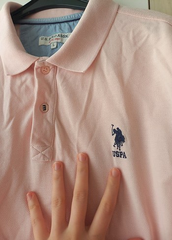 l Beden Pembe Polo Tişört
