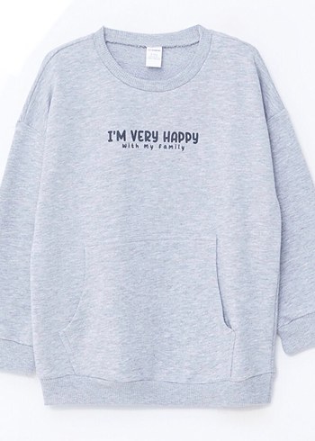 Gri Erkek bebek Çocuk Uzun Kollu Sweatshirt pantolon takım - Görsel 2