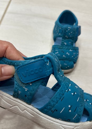 Erkek Çocuk Mavi Cırtlı Rahat Sandalet - Görsel 2