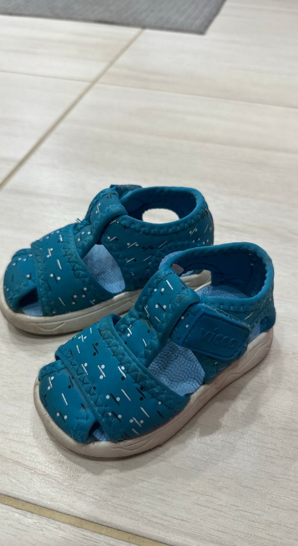 Erkek Çocuk Mavi Cırtlı Rahat Sandalet - Görsel 3