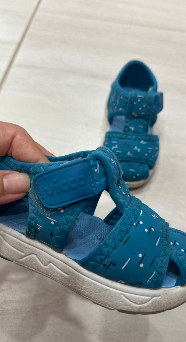 Erkek Çocuk Mavi Cırtlı Rahat Sandalet - Görsel 2