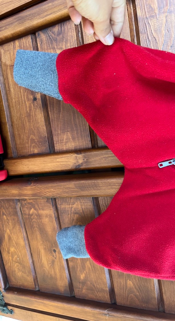 Kırmızı Fermuarlı polar uyku Bebek Tulum - Görsel 3