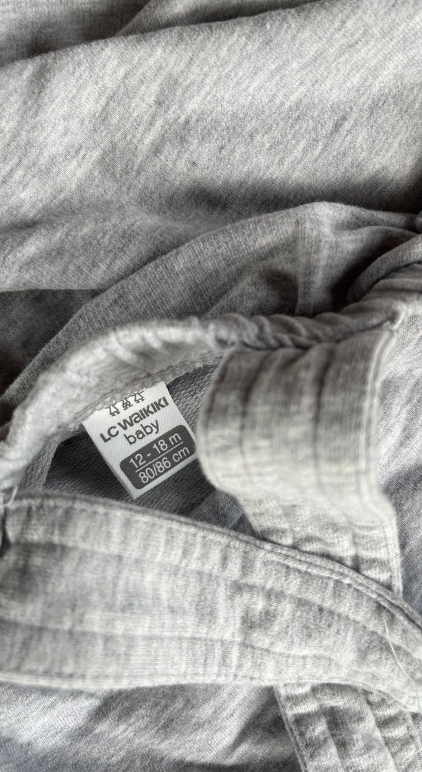 Gri Erkek Çocuk Ayıcık Detaylı Salopet - Görsel 3