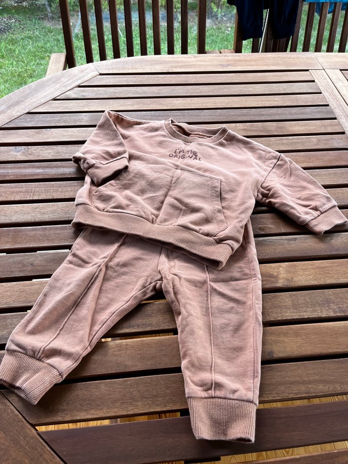 Erkek Çocuk Basic Kahverengi Sweatshirt ve pantolon takım - Görsel 2