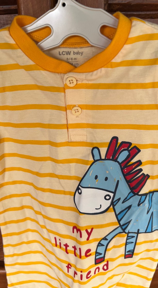 Sarı Çizgili Bebek Erkek Tulum - Görsel 2