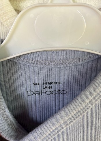 İkili beyaz ve gri  Uzun Kollu Düğmeli Bebek Body - Görsel 2