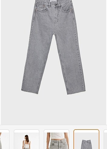 Stradivarius D96 crop jeans Mavi Renk