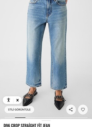Stradivarius Stradivarius D96 crop jeans Mavi Renk