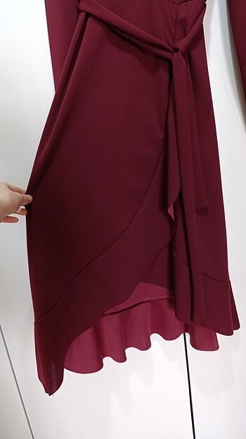 s Beden Bordo elbise