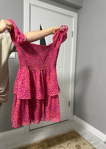 38 Beden Pembe Mini Straplez Bohem Elbise Trendyolmilla