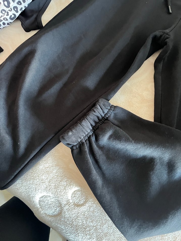 Kadın Siyah Rahat Kesim Midi Eşofman - Görsel 3