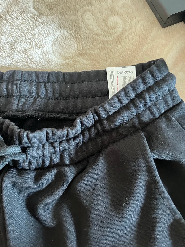 Kadın Siyah Rahat Kesim Midi Eşofman - Görsel 2