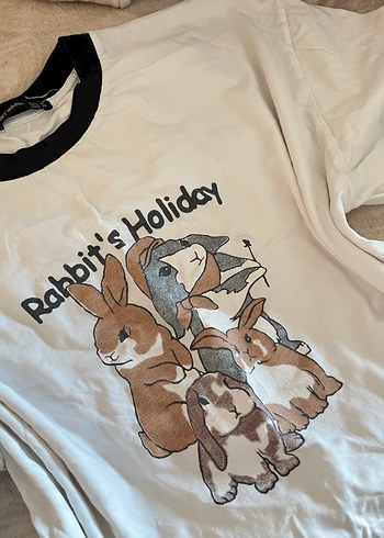 Kız Çocuk Baskılı Pamuklu Tişört - Görsel 3