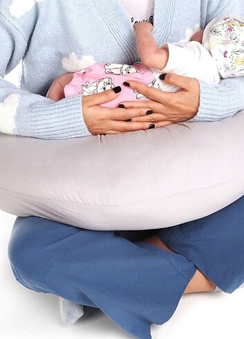 Beden gri Renk Emzirme Yastığı XL (Baby mom marka)