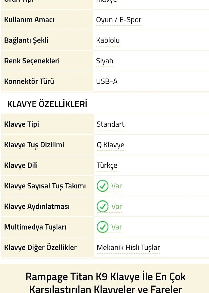  Rampage
Titan
K9
Siyah
USB
RGB English Standart Gaming Oyuncu K - Görsel 5