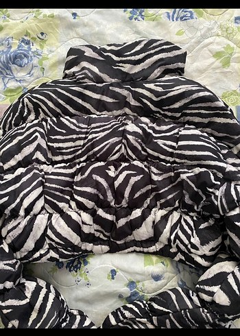 Kadın Gri Zebra Desenli Kısa  Ceket - Görsel 5