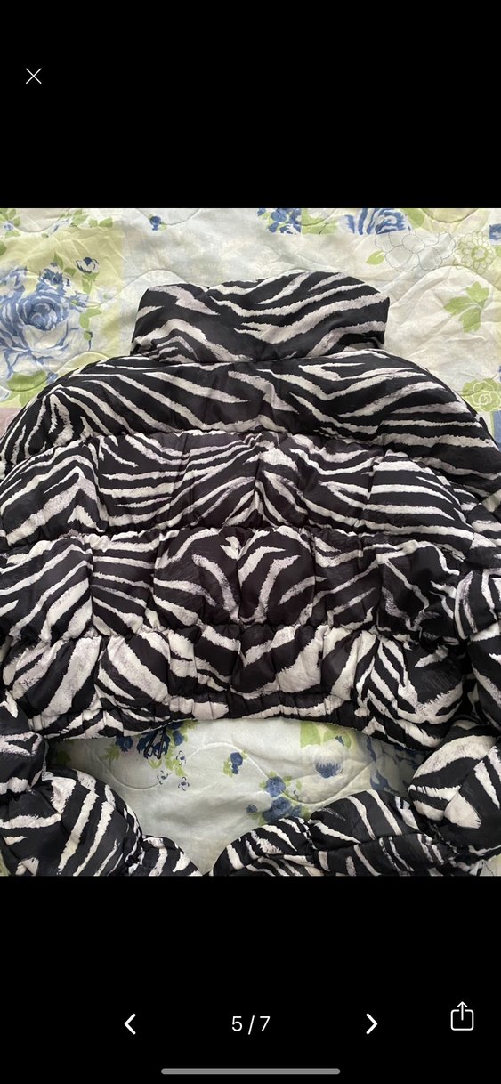 Kadın Gri Zebra Desenli Kısa  Ceket - Görsel 5