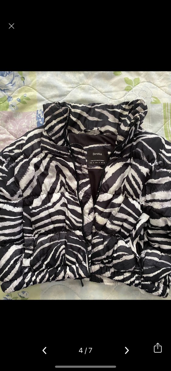 Kadın Gri Zebra Desenli Kısa  Ceket - Görsel 4