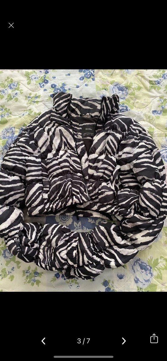 Kadın Gri Zebra Desenli Kısa  Ceket - Görsel 3