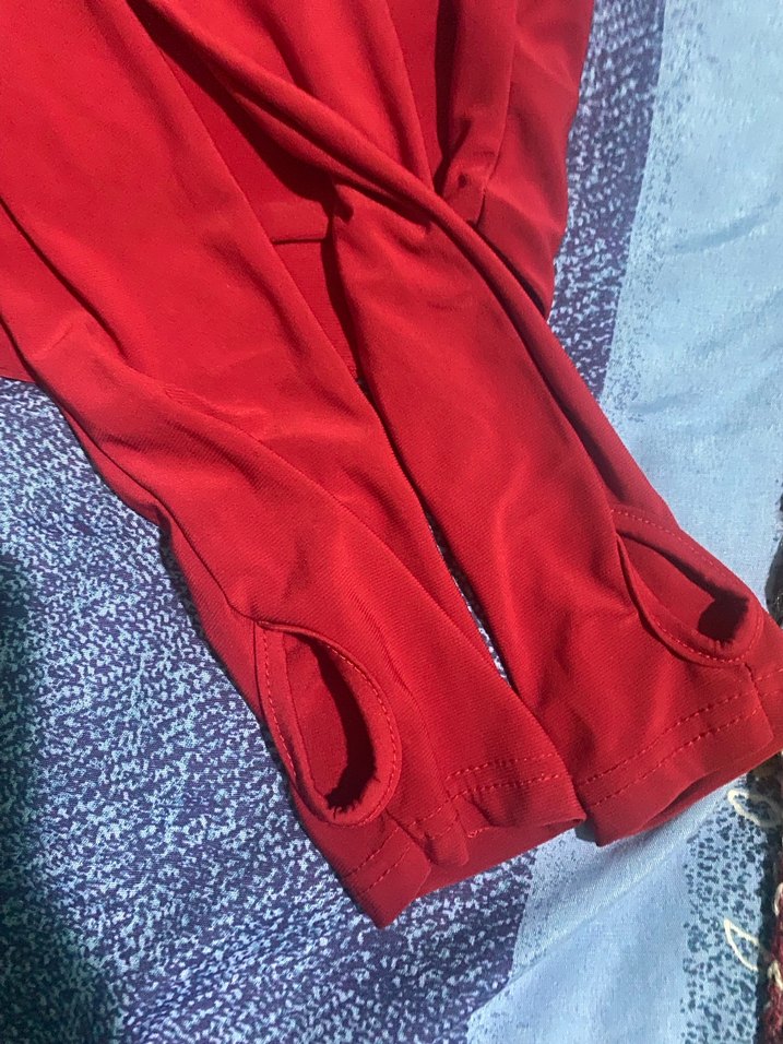 Parlak Kırmızı Kadın Drapeli Wrap - Görsel 5