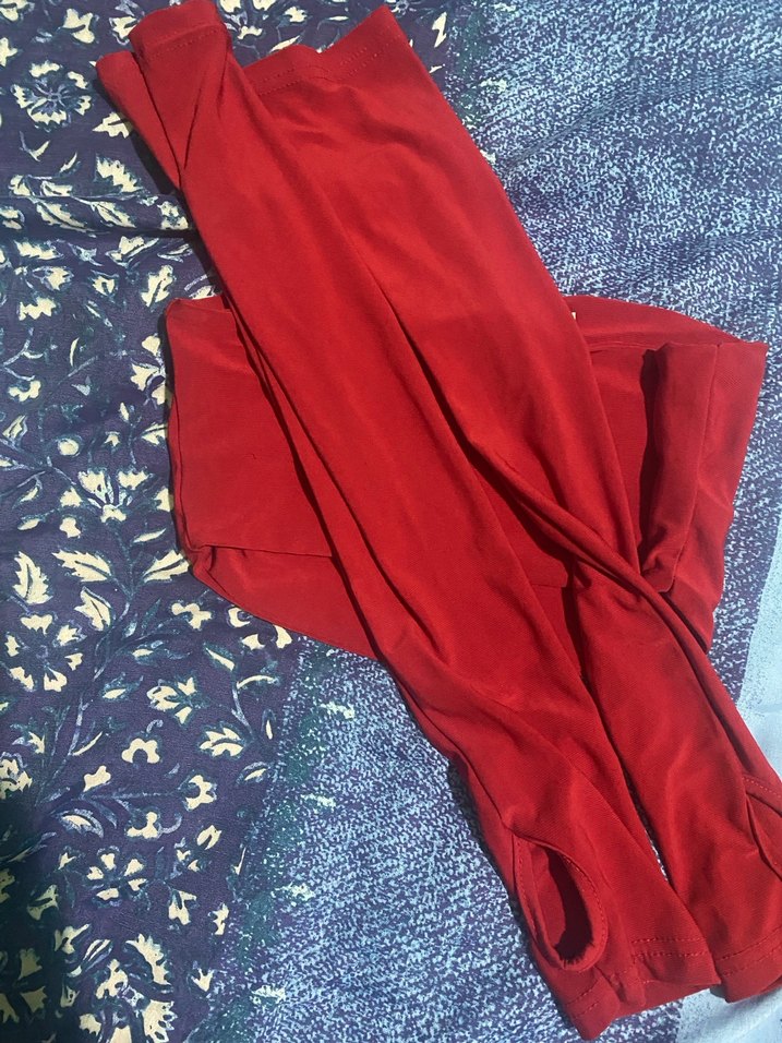 Parlak Kırmızı Kadın Drapeli Wrap - Görsel 3