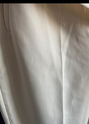 m Beden ten rengi Renk Krem Pilili Kadın Kumaş Pantolon