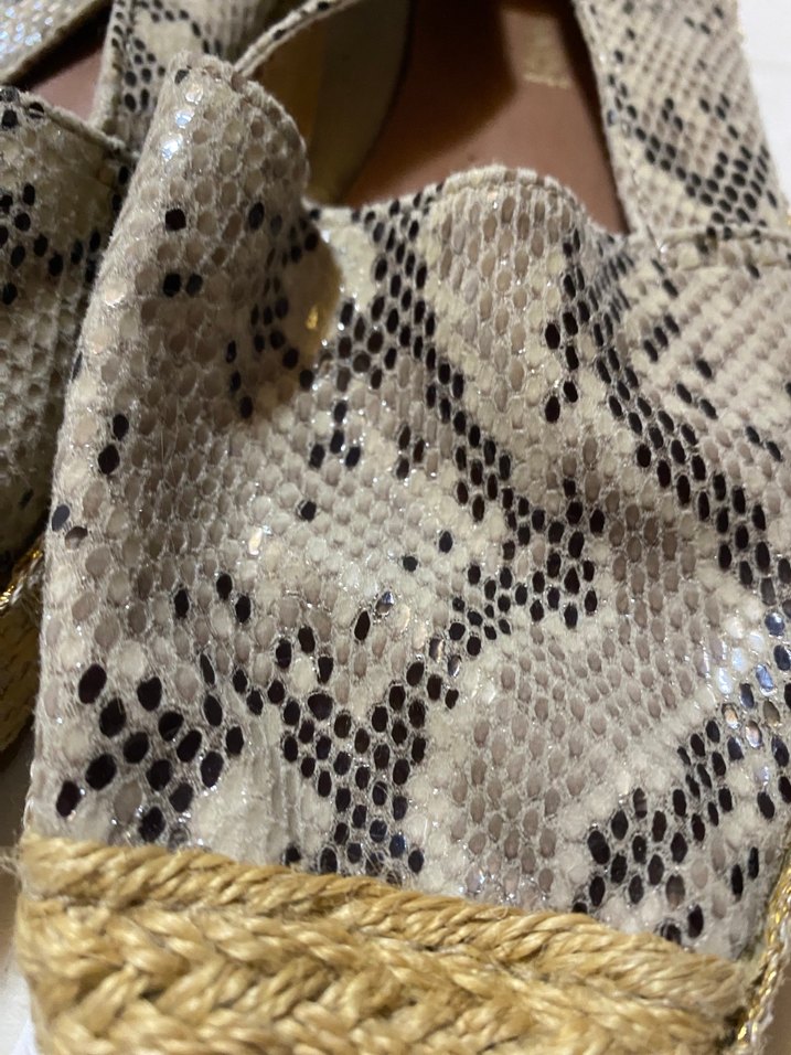 Gri Yılan Desenli Kadın Dolgu Topuk Espadril - Görsel 3