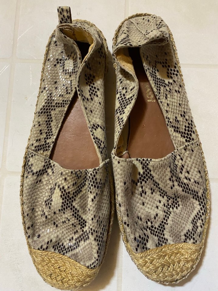 Gri Yılan Desenli Kadın Dolgu Topuk Espadril - Görsel 4