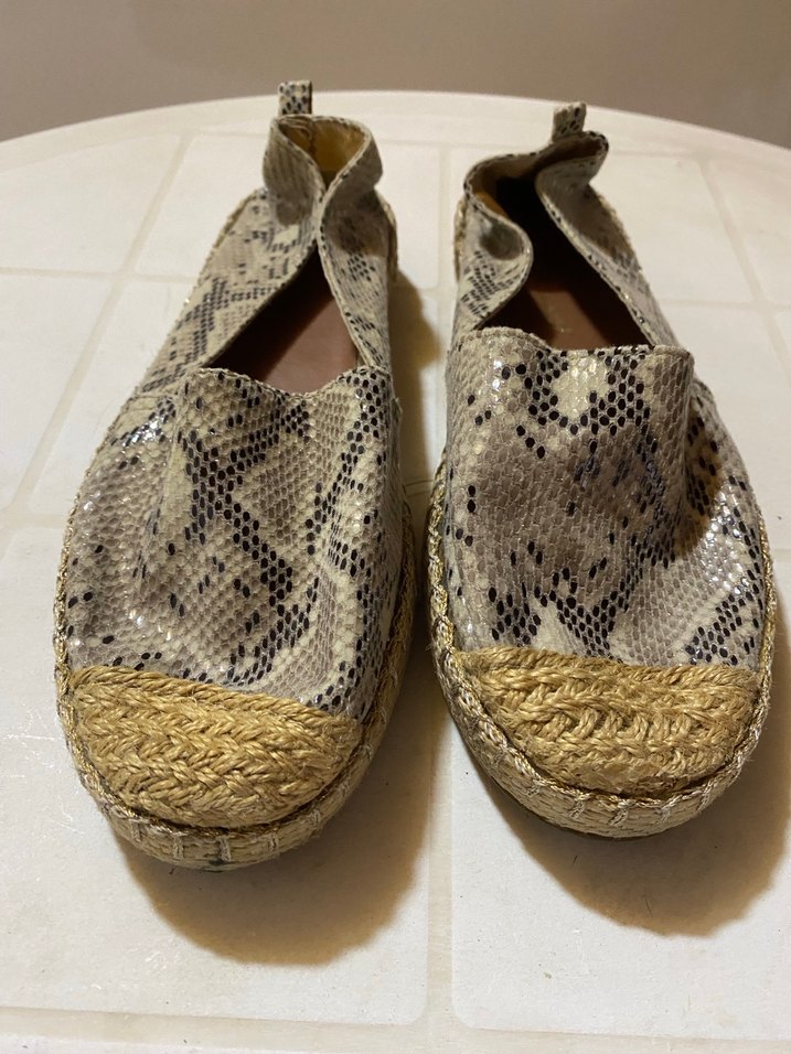 Gri Yılan Desenli Kadın Dolgu Topuk Espadril - Görsel 2