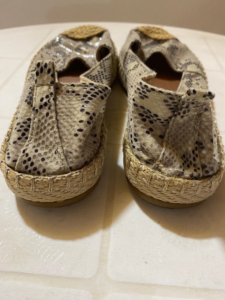 Gri Yılan Desenli Kadın Dolgu Topuk Espadril - Görsel 5