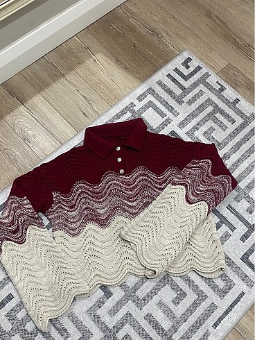 l Beden bordo Renk Crop kazak