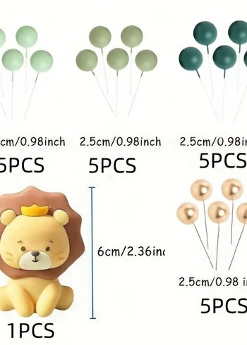  Yeşil Aslan Temalı Parti Pastası Süsü