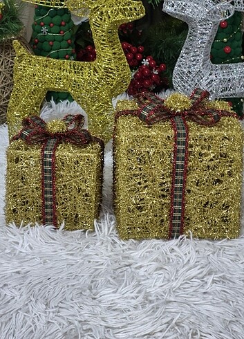 2 li set ışıklı gold hediye kutusu - Görsel 6