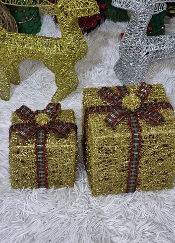 2 li set ışıklı gold hediye kutusu - Görsel 7