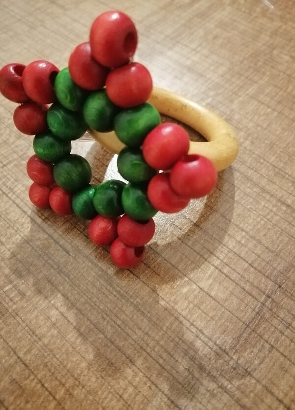 Yılbaşı renkleri yıldız peçete yüzük 5 li - Görsel 3