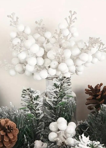 çam ağacı süs poinsettia çiçek seti 9 lu - Görsel 13