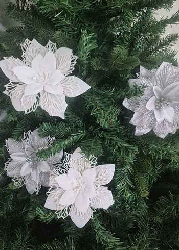 çam ağacı süs poinsettia çiçek seti 9 lu - Görsel 8