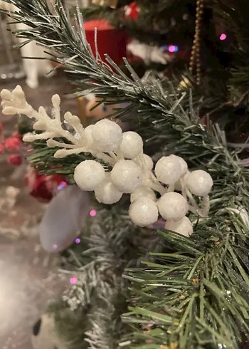 çam ağacı süs poinsettia çiçek seti 9 lu - Görsel 14