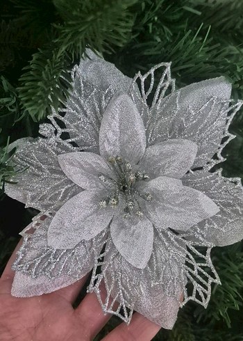 çam ağacı süs poinsettia çiçek seti 9 lu - Görsel 7